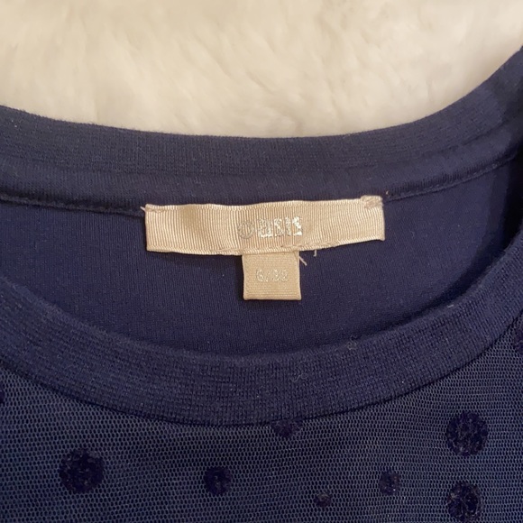 Oasis Lace Polka Dot Mesh and Lip Embellished Top - Picture 8 of 8